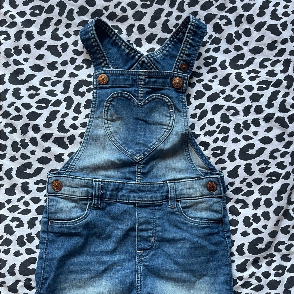 h&m toddler overall shorts with heart detail pocket